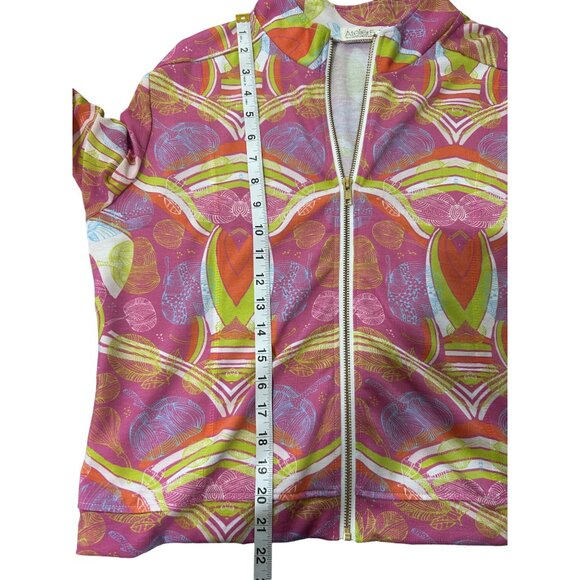 Colorful Atelier5 Women's Jacket Zip Up Jacket Size M Pink Yellow - Picture 6 of 7